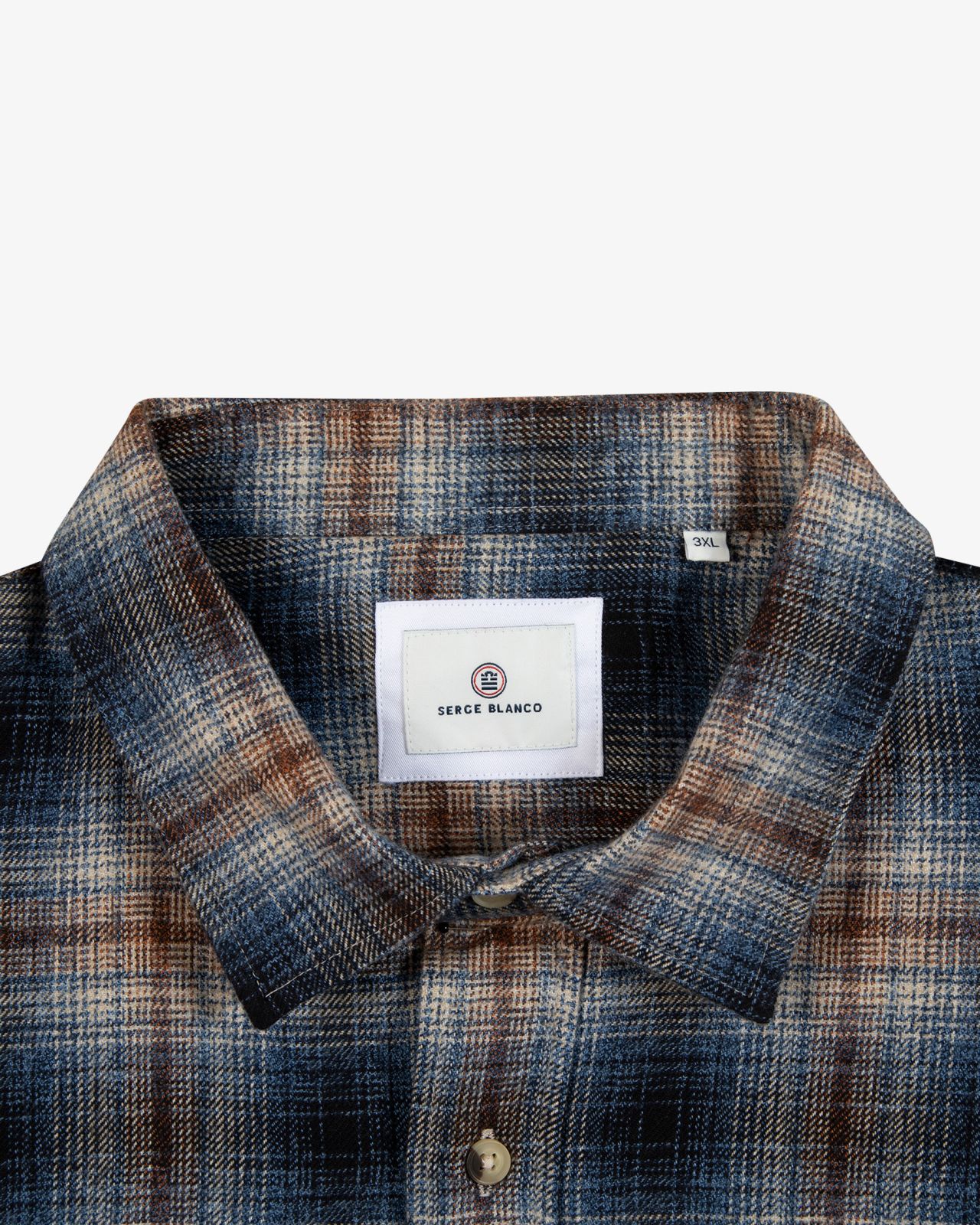 Surchemise en flanelle grande taille bleu marine