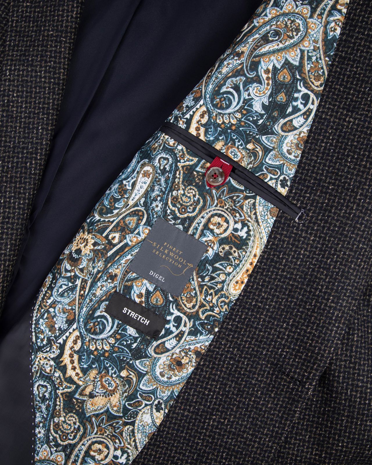 Veste aspect tweed grande taille bleu marine