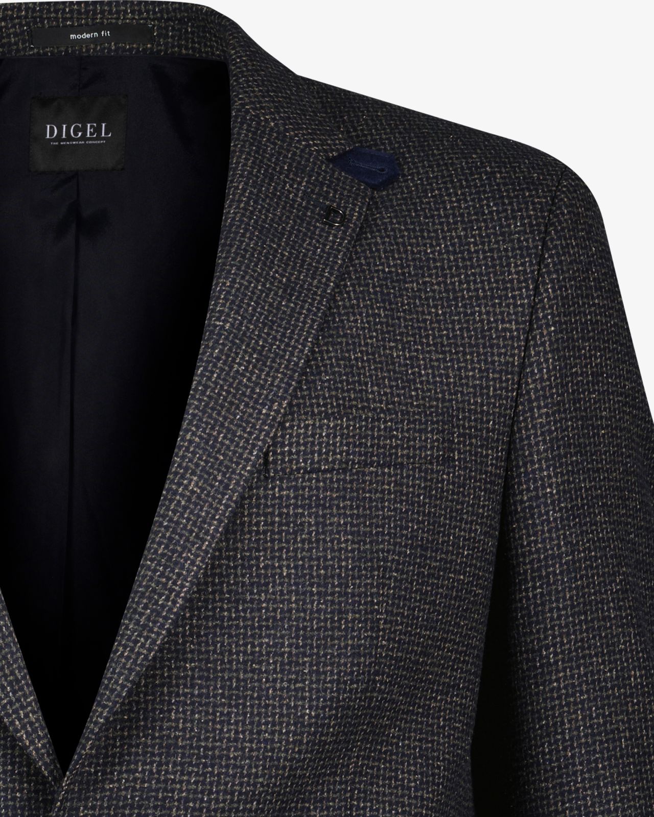 Veste aspect tweed grande taille bleu marine