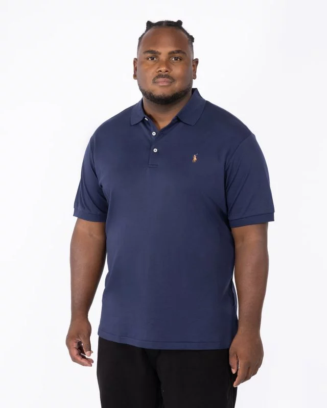 Polo interlock grande taille bleu marine