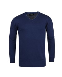 Pull col V cachemire bleu ciel pour Homme Grand : manches extra-longues
