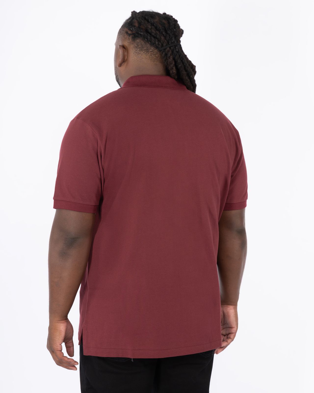 Polo piqué grande taille bordeaux