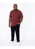 Polo piqué grande taille bordeaux