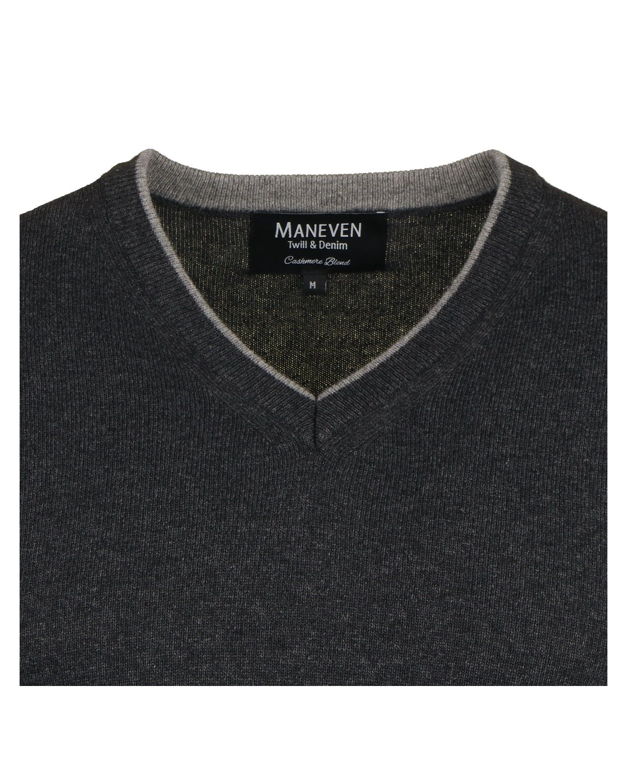 Pull col V cachemire anthracite big and tall : grande taille du XL au 4XL