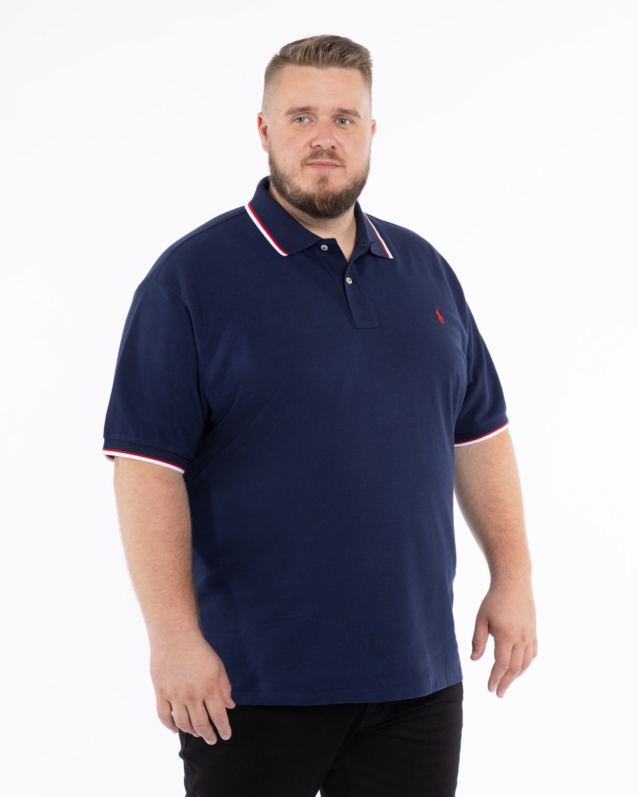 Polo piqué grande taille bleu