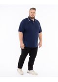 Polo piqué grande taille bleu