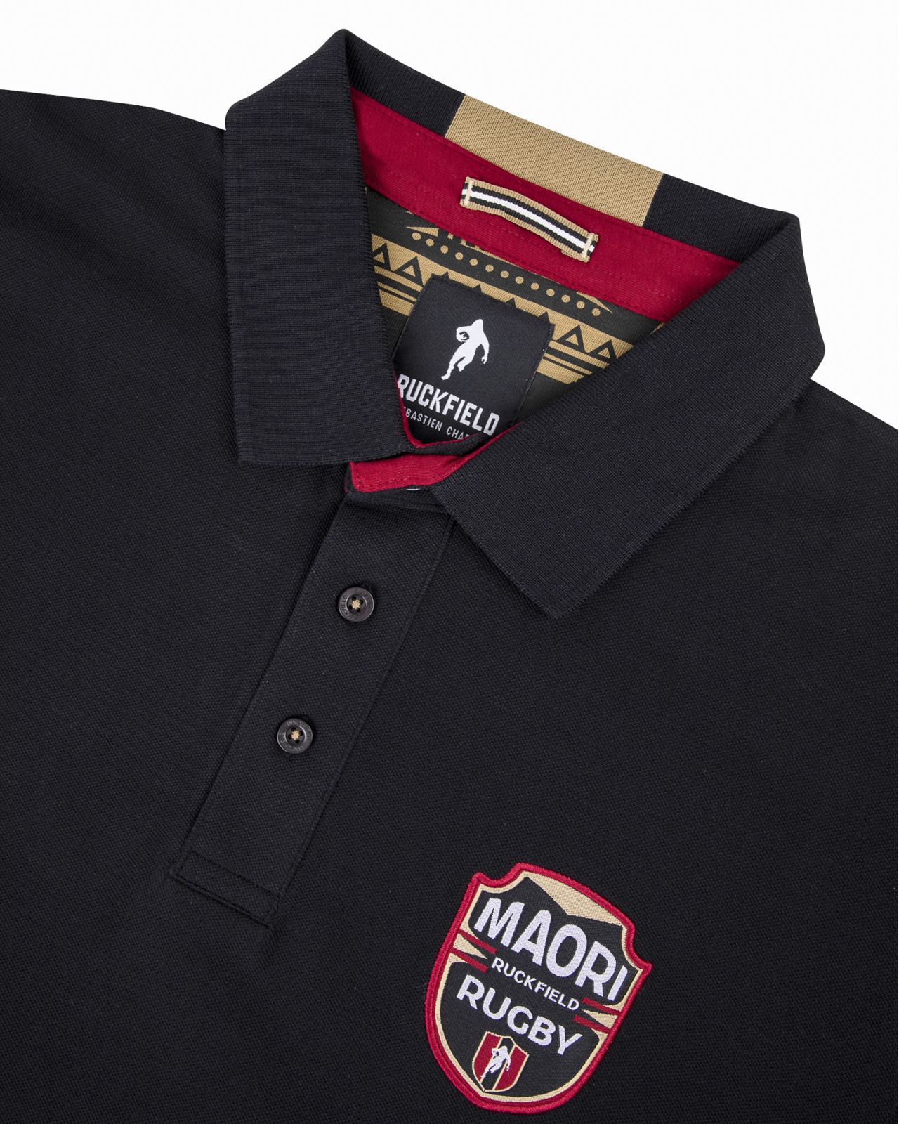 Polo piqué maori grande taille noir