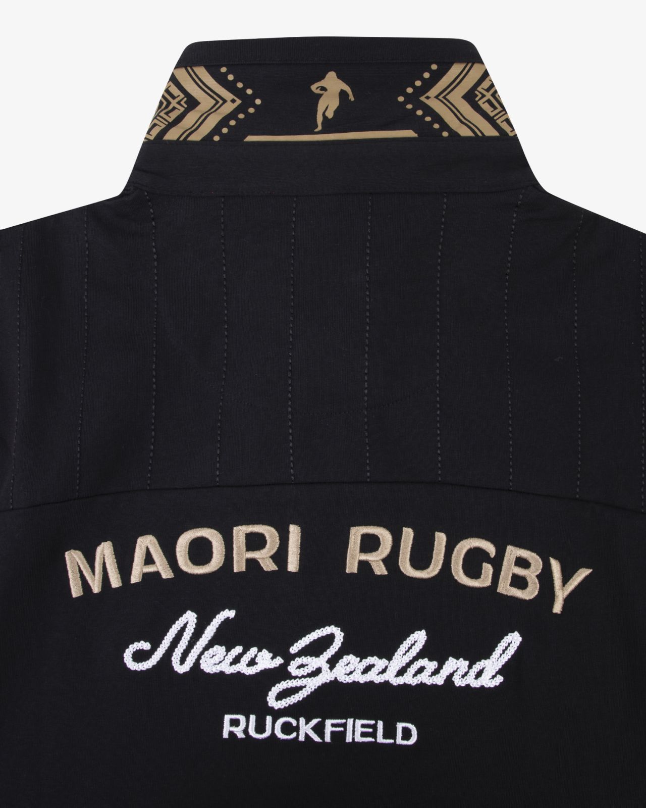 Polo manches longues jersey maori grande taille noir