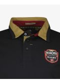 Polo manches longues jersey maori grande taille noir