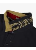 Polo manches longues jersey maori grande taille noir