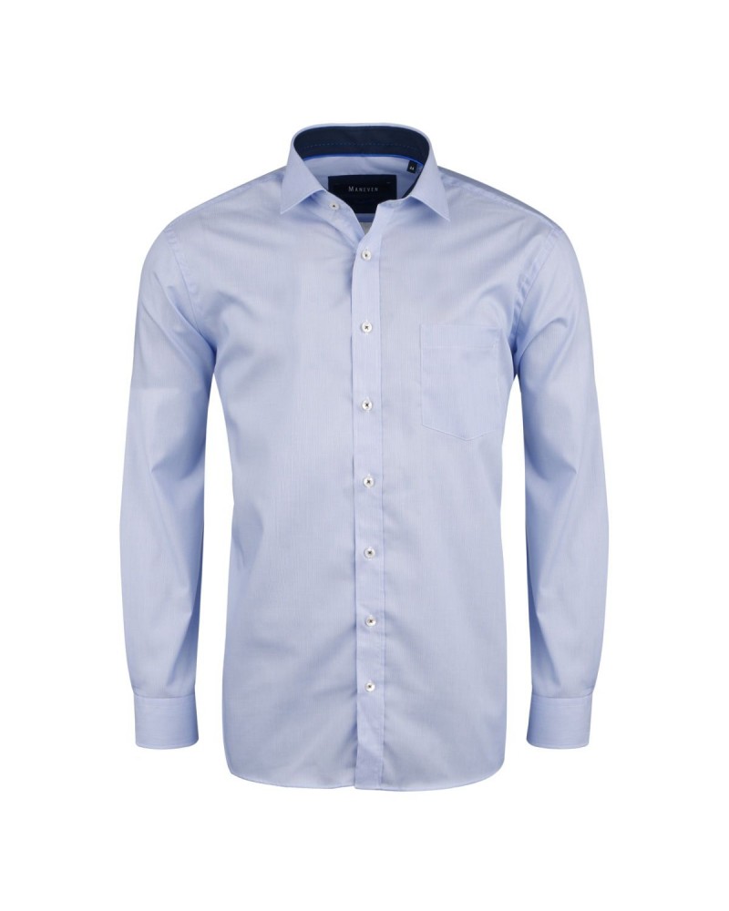 Chemise à rayures bleue: grande taille du 44 (XL) au 54 (6XL)