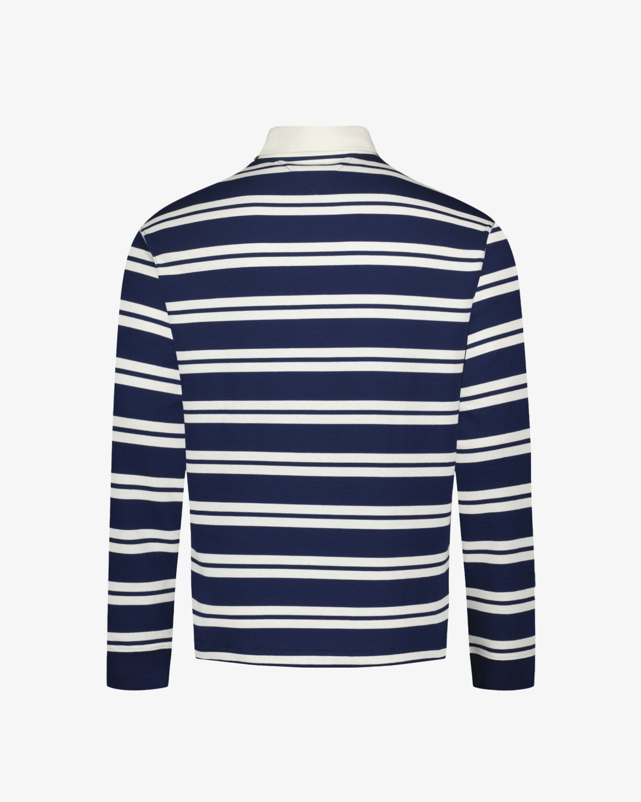 Polo manches longues grande taille rayé bleu marine