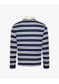 Polo manches longues grande taille rayé bleu marine