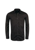 Chemise noire semi-cintrée (Modern Fit)  : manches extra longues 69 cm