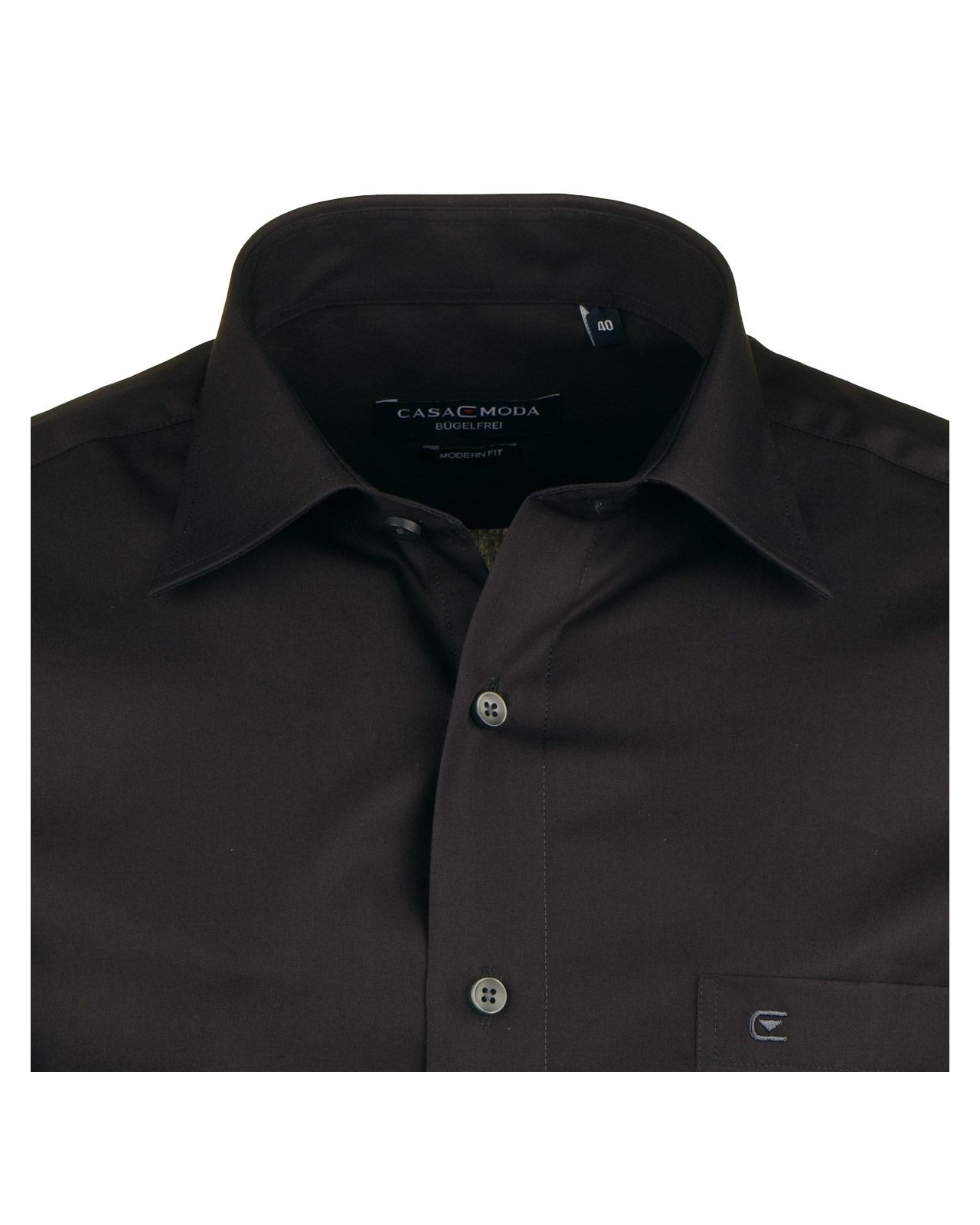 Chemise noire semi-cintrée (Modern Fit)  : manches extra longues 69 cm