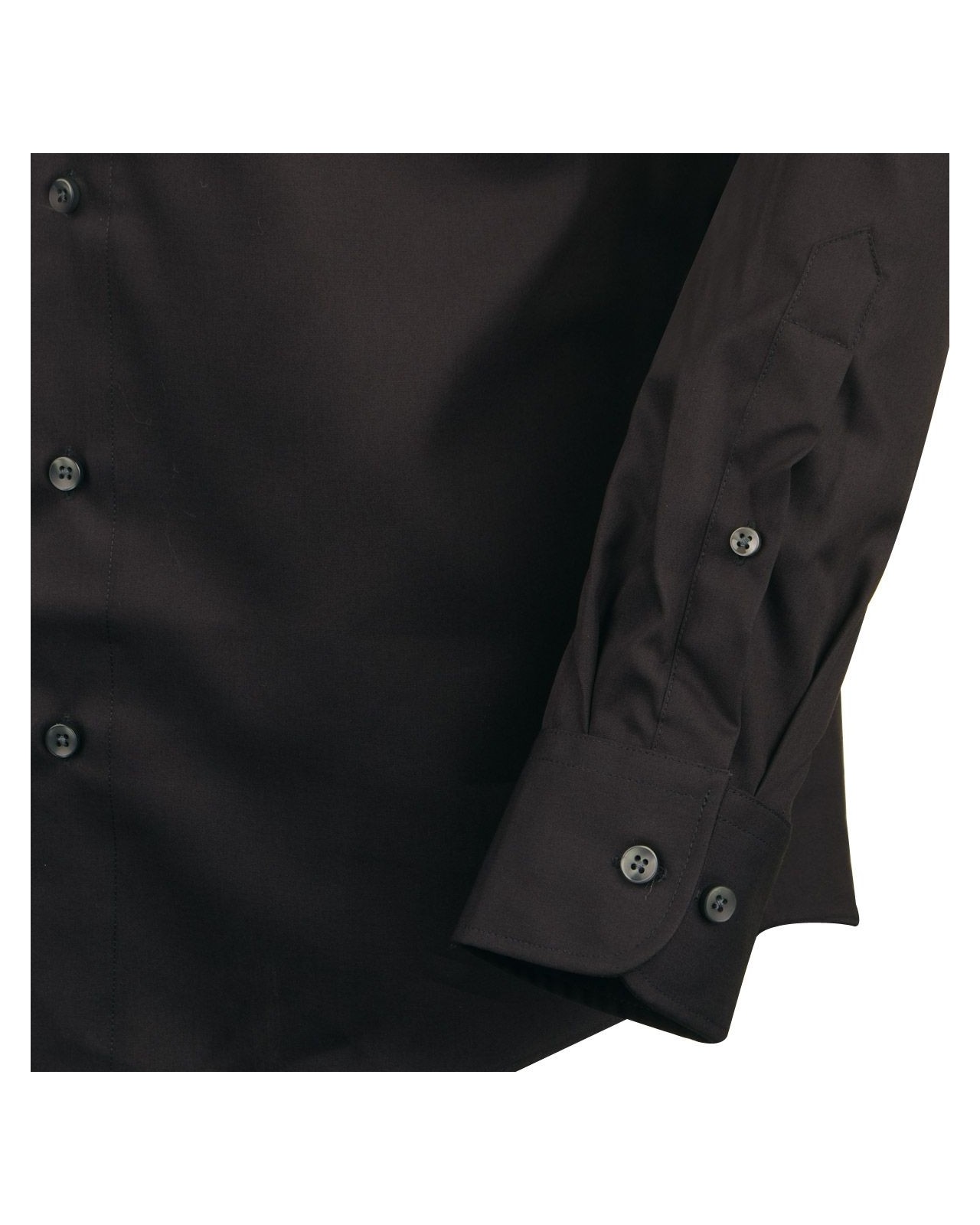 Chemise noire semi-cintrée (Modern Fit)  : manches extra longues 69 cm