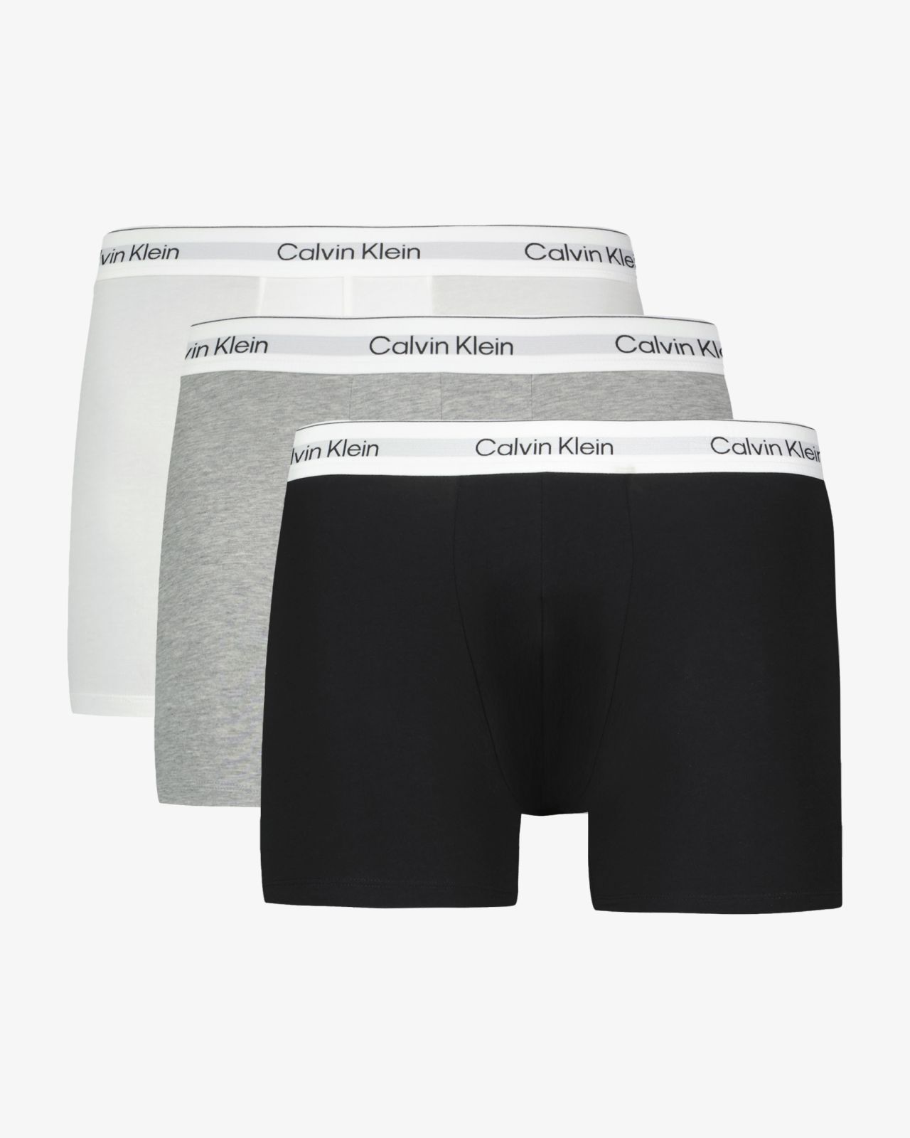 Pack de 3 boxers longs grande taille noir, gris et blanc