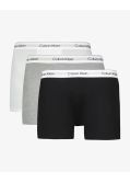 Pack de 3 boxers longs grande taille noir, gris et blanc