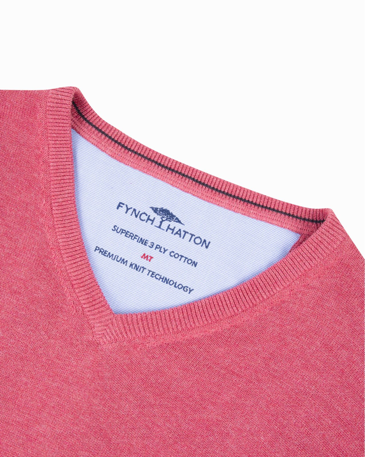 Pull col en V homme grand rose