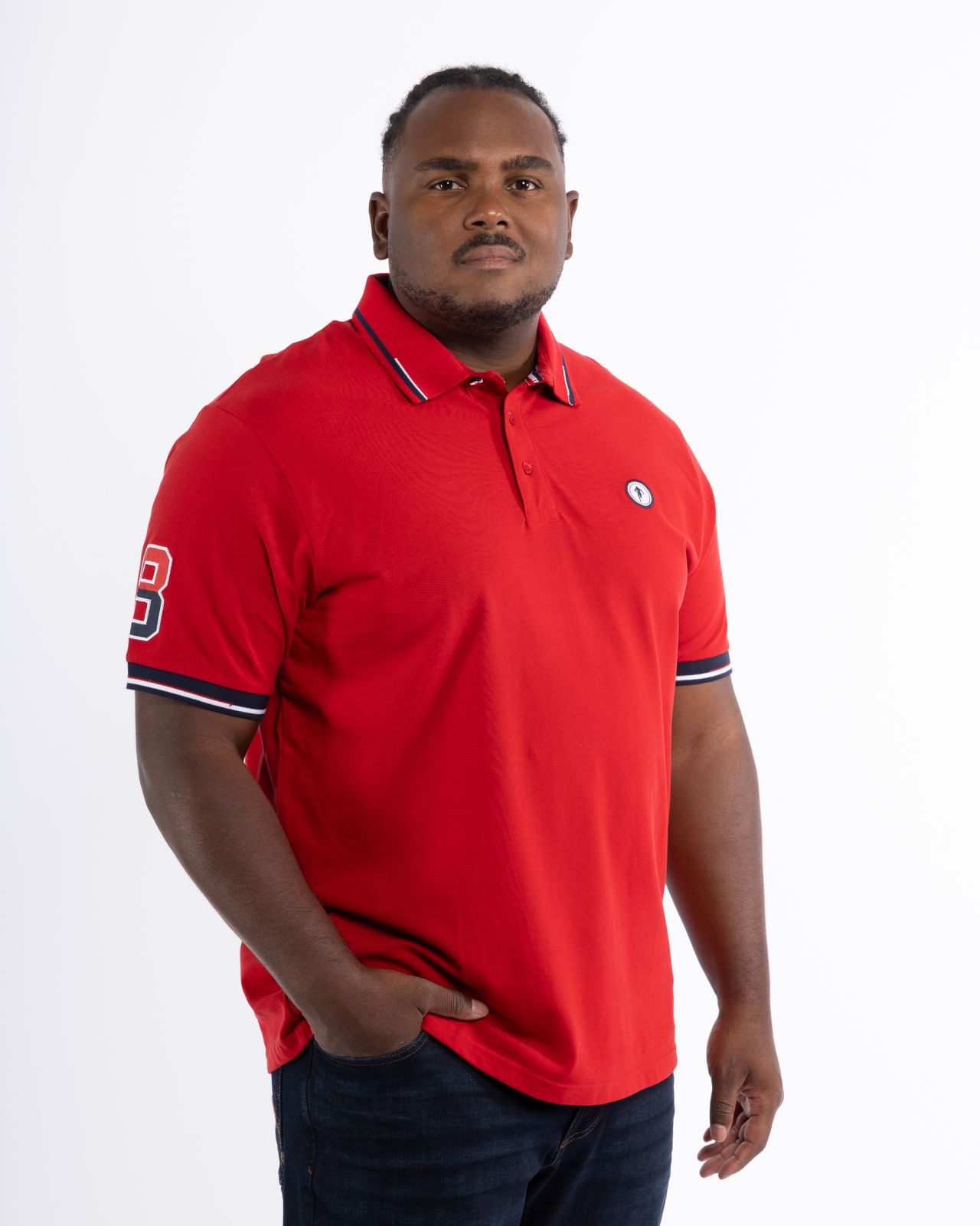 Polo piqué grande taille rouge