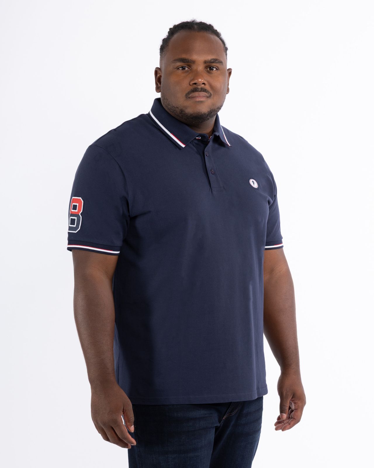 Polo piqué grande taille bleu marine