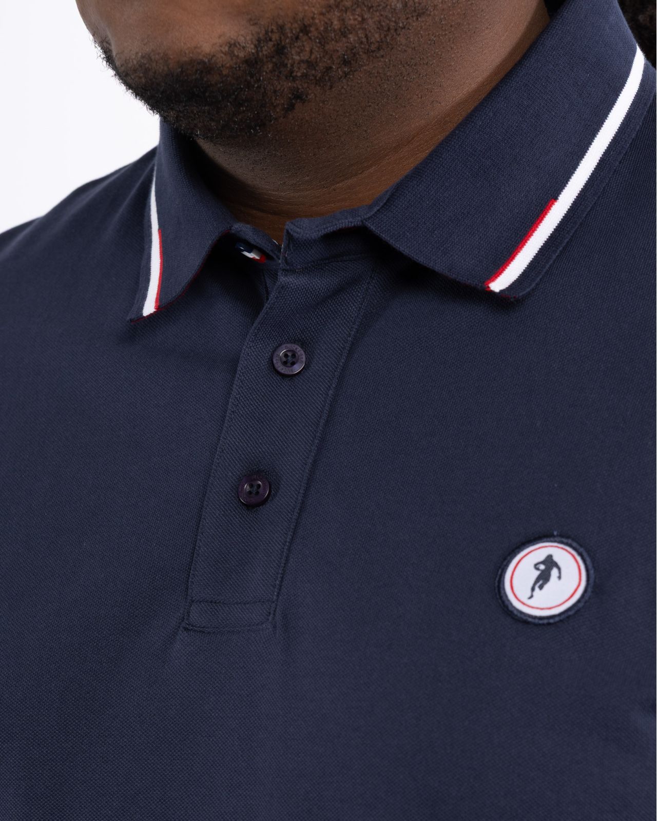 Polo piqué grande taille bleu marine