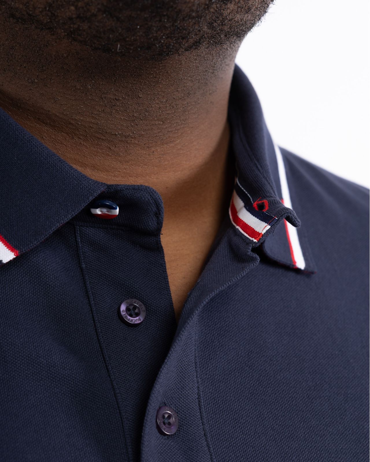 Polo piqué grande taille bleu marine