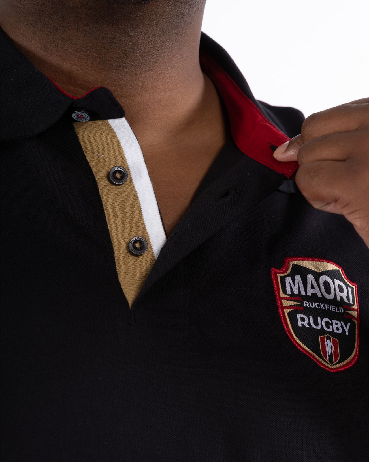 Polo piqué maori grande taille noir