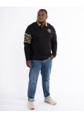 Polo manches longues jersey maori grande taille noir