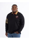 Polo manches longues jersey maori grande taille noir