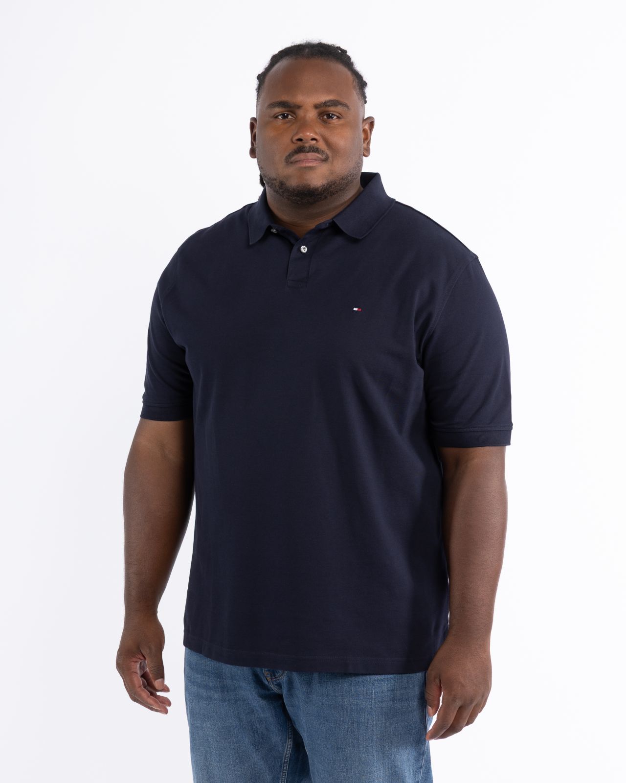 Polo piqué grande taille marine