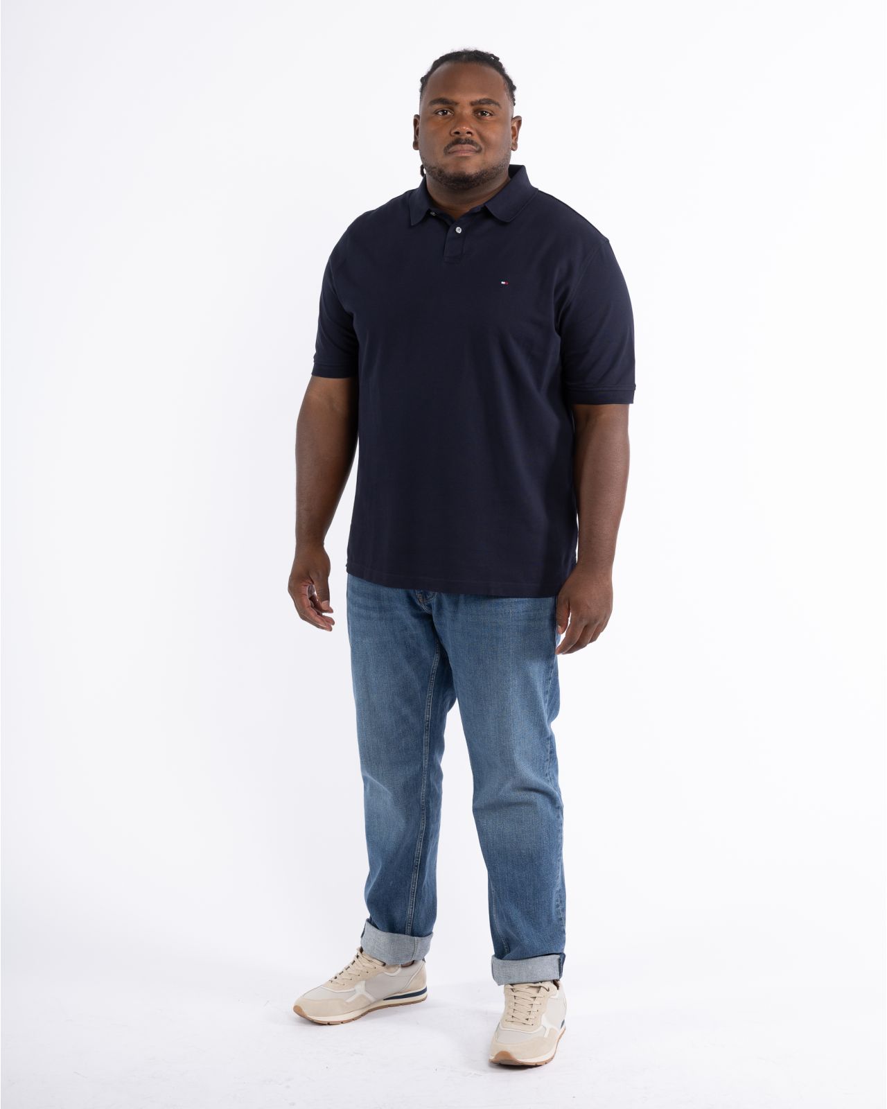 Polo piqué grande taille marine