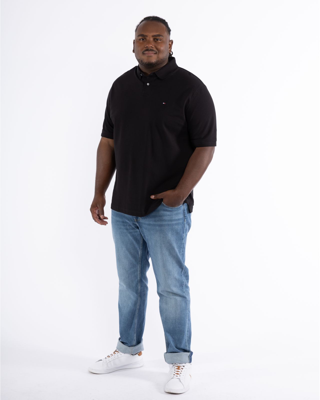 Polo piqué grande taille noir