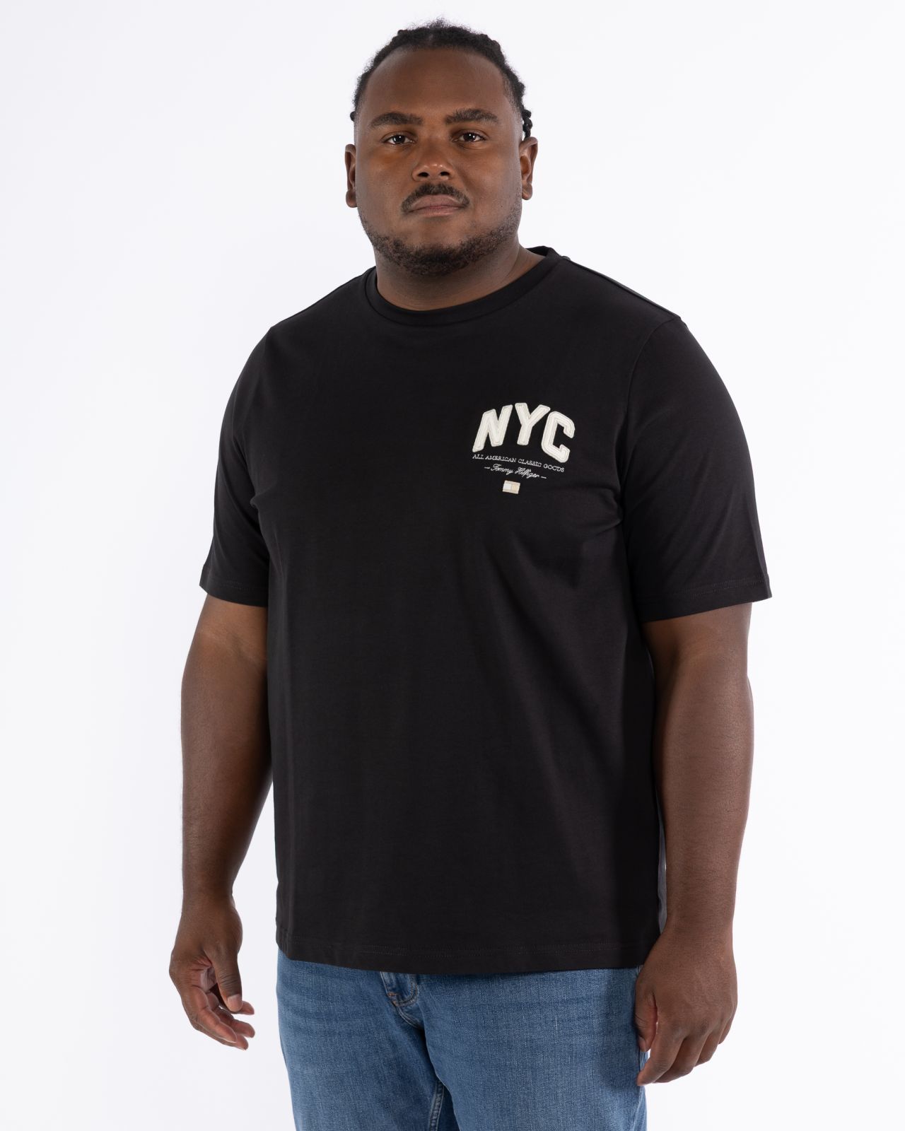 T-shirt col rond grande taille noir