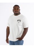 T-shirt col rond grande taille blanc cassé