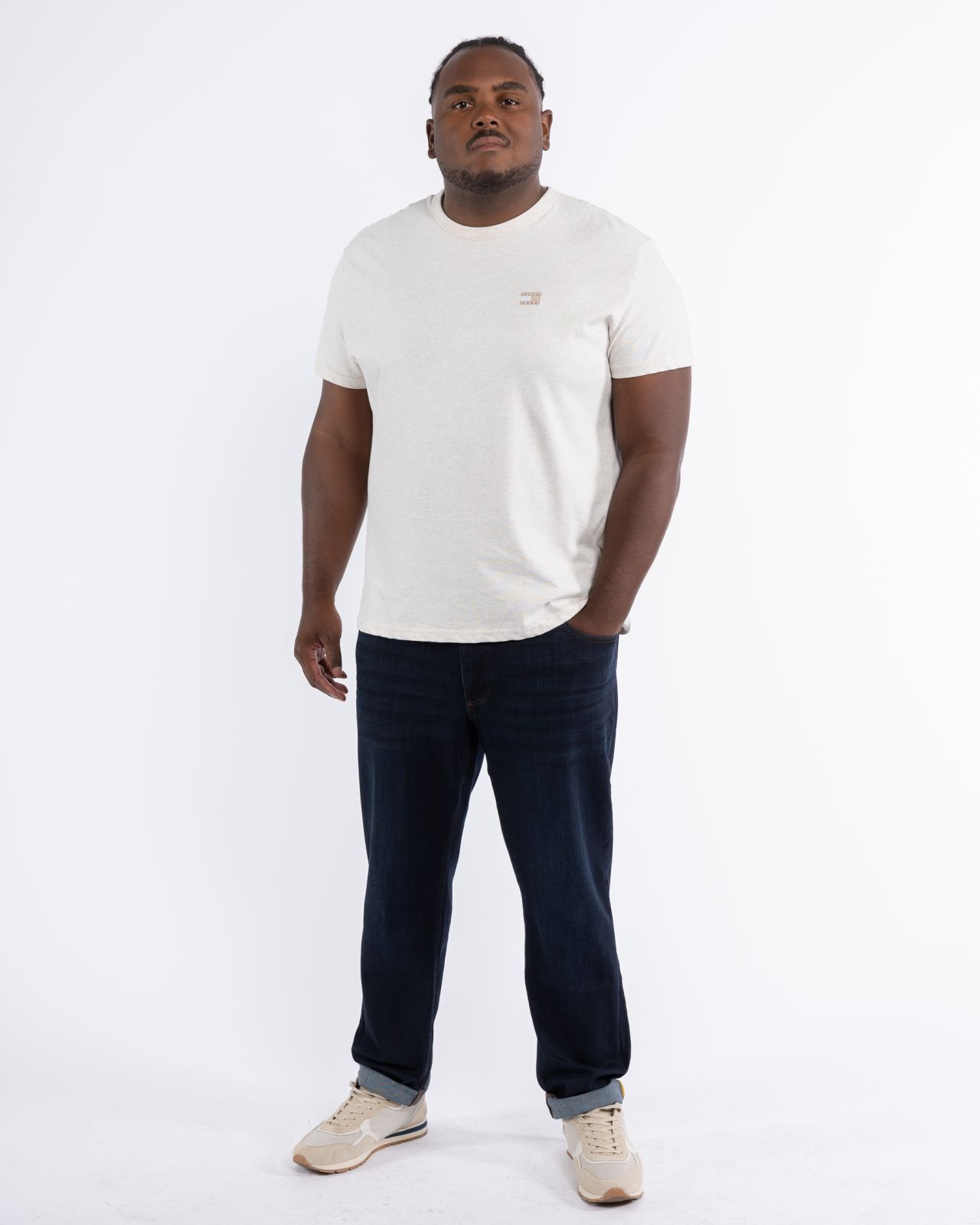 T-shirt col rond grande taille écru