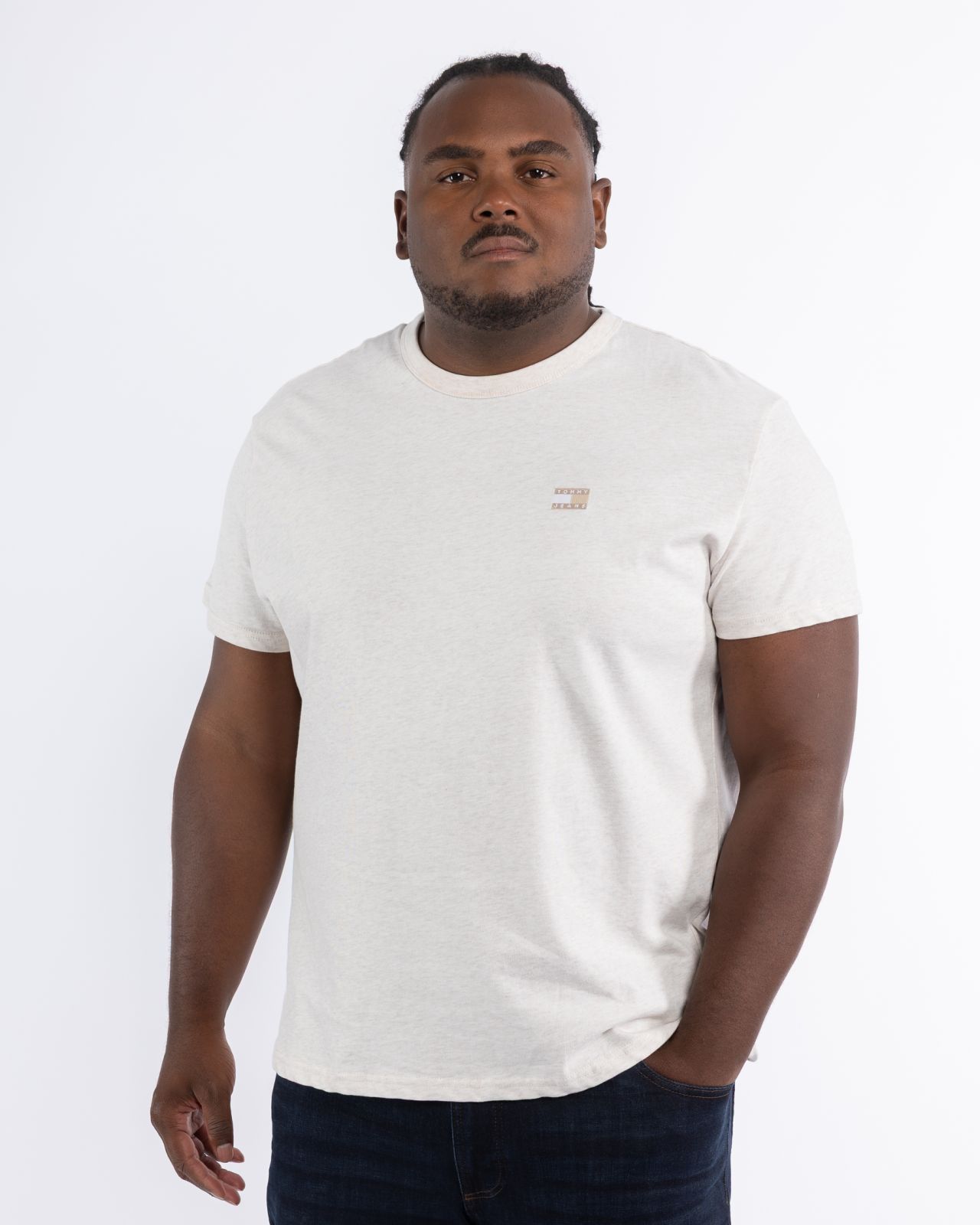 T-shirt col rond grande taille écru