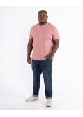 T-shirt col rond grande taille rose