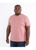 T-shirt col rond grande taille rose