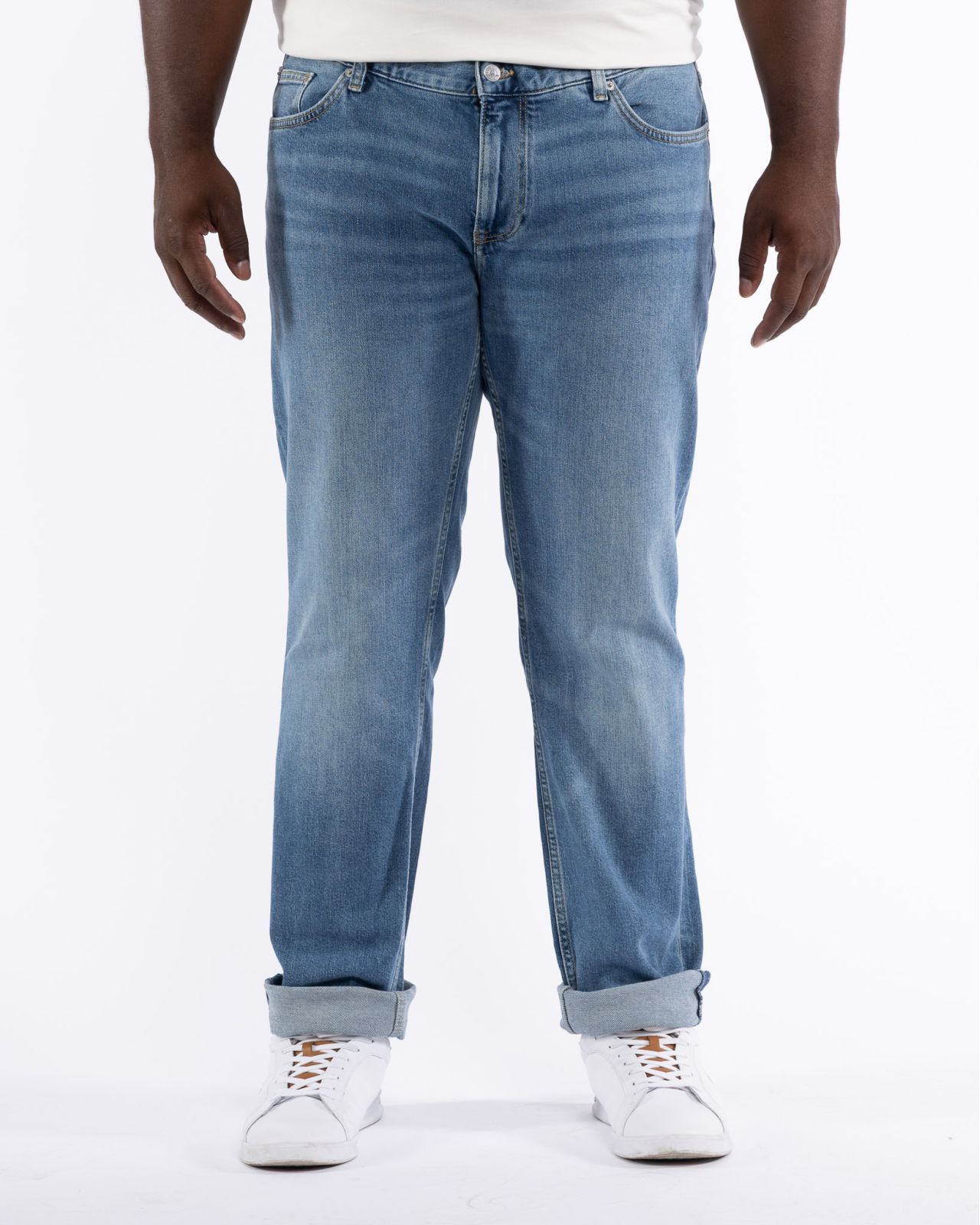 Jean 5 poches grande taille bleu clair