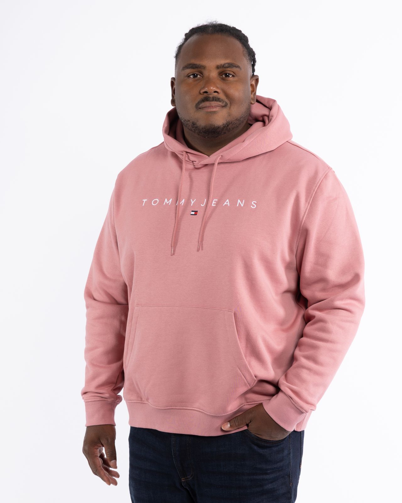 Sweat à capuche grande taille rose