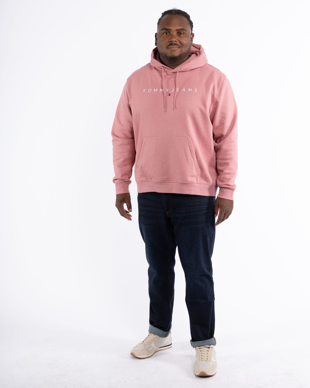 Sweat à capuche grande taille rose