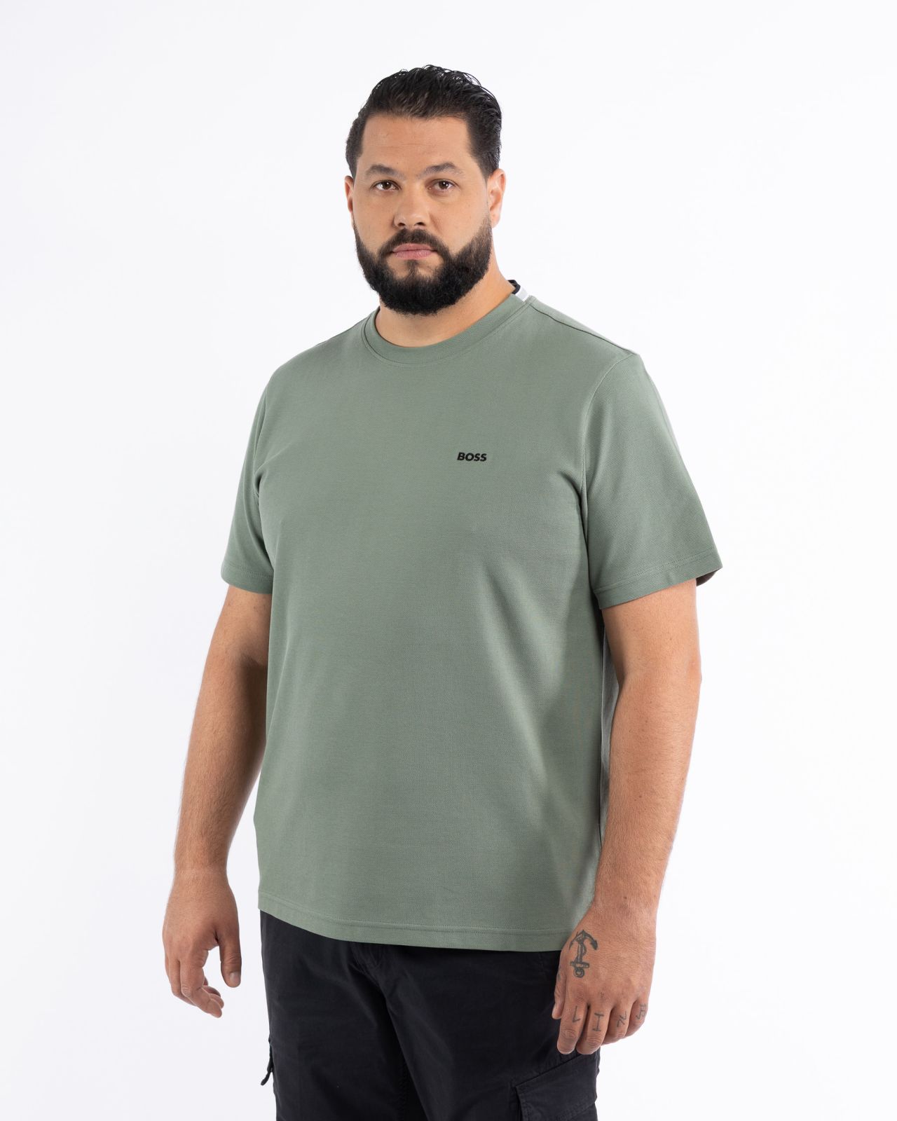 T-shirt col rond grande taille vert