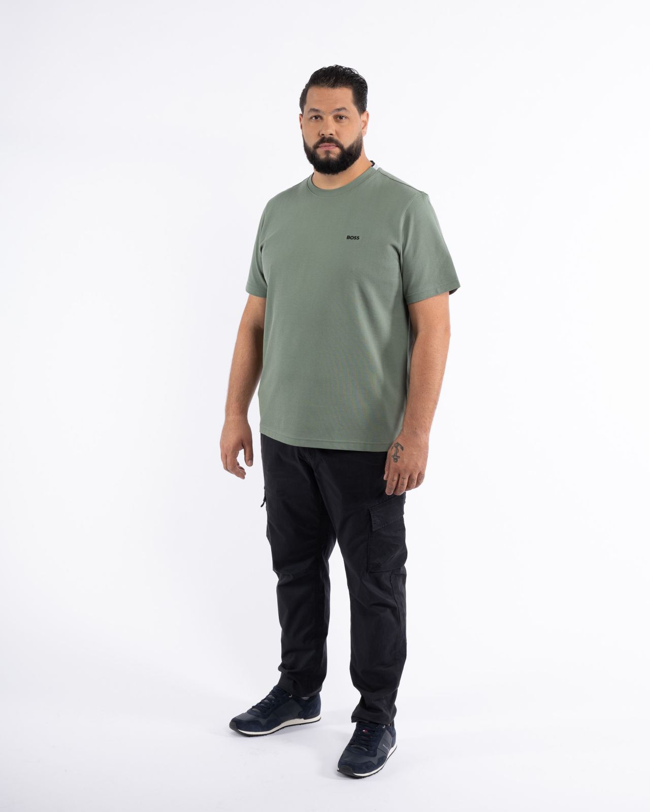 T-shirt col rond grande taille vert