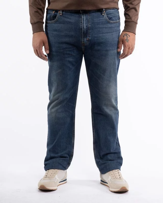 Jeans 502 délavé grande taille bleu indigo