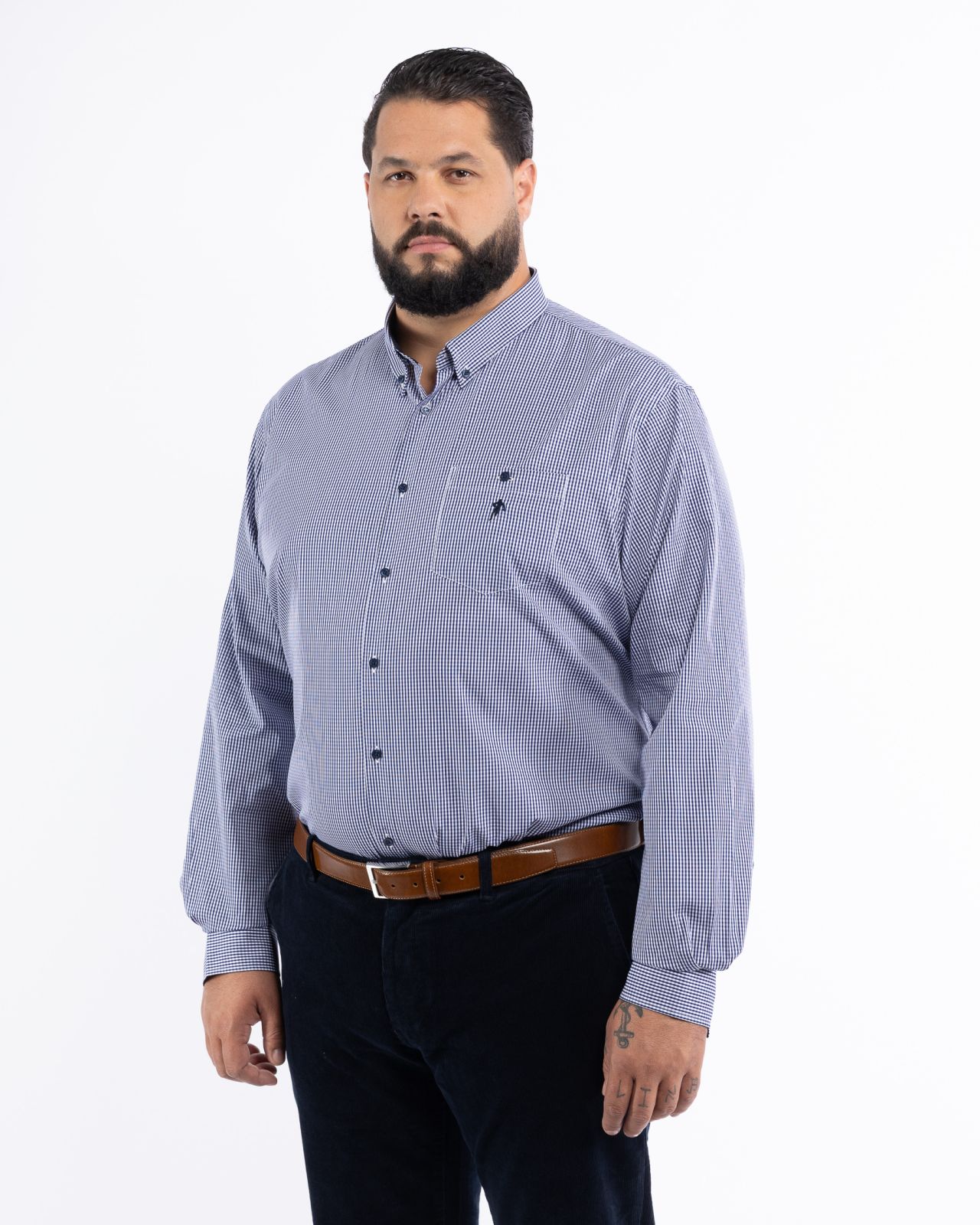 Chemise vichy grande taille bleu marine