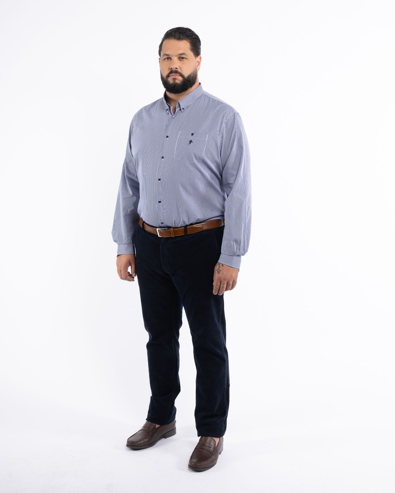 Chemise vichy grande taille bleu marine