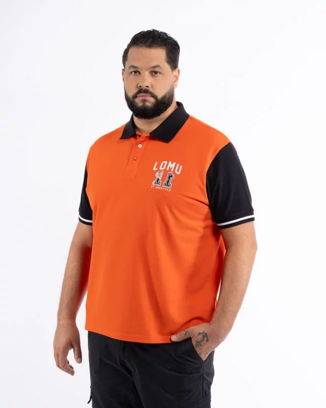 Polo piqué Lomu grande taille orange