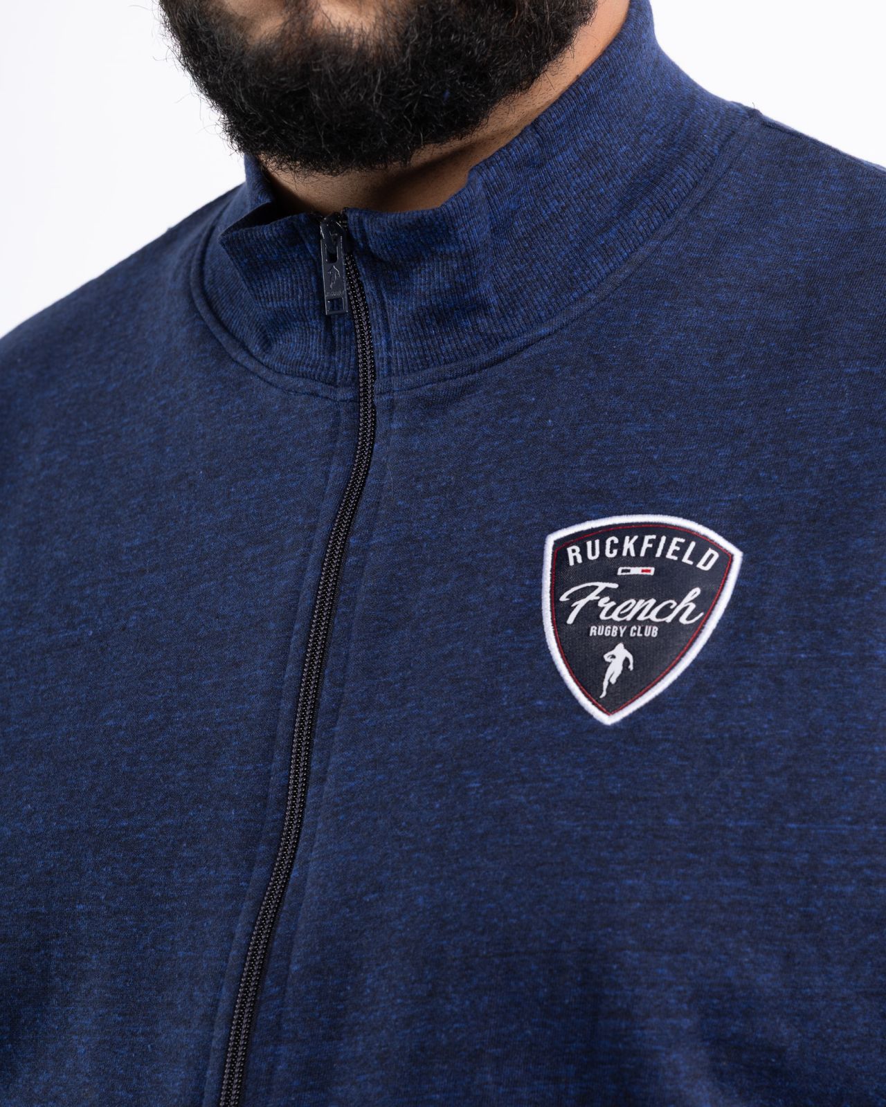 Sweat zippé grande taille bleu indigo