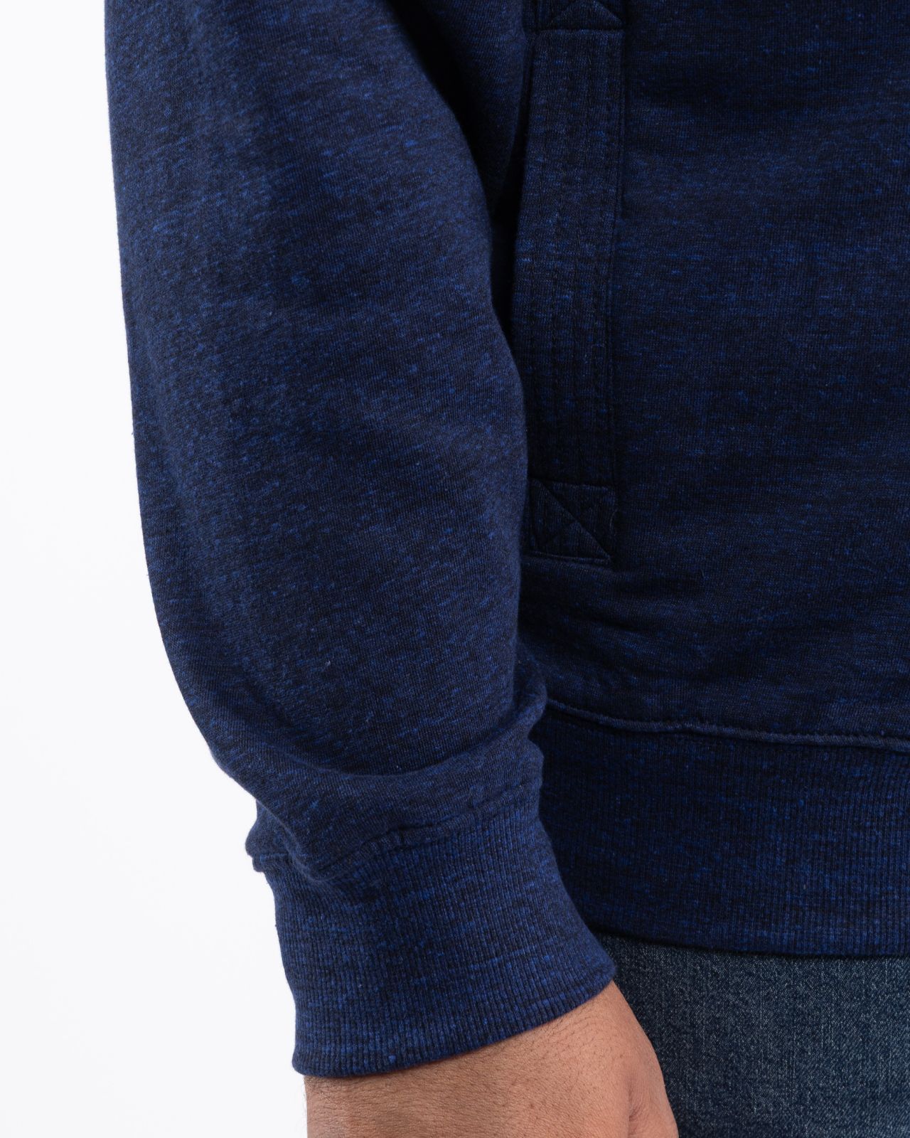 Sweat zippé grande taille bleu indigo